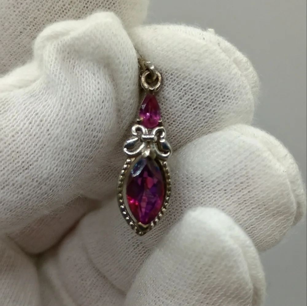 Sterling Silver and Purple Gemstone Drop Earrings